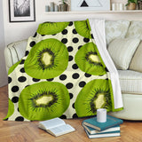 Kiwi Black Dot Background Premium Blanket