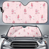 Poodle Dog Pink Color Theme Car Sun Shade