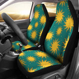 Sun Green Background  Universal Fit Car Seat Covers