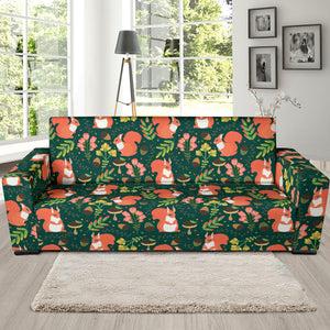 Squirrel Pattern Print Design 03  Sofa Slipcover