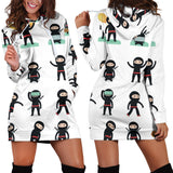 Cute Ninja Katana Sword Pattern Women'S Hoodie Dress