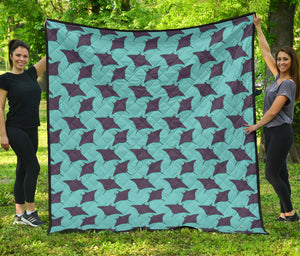 Stingray Pattern Print Design 02 Premium Quilt