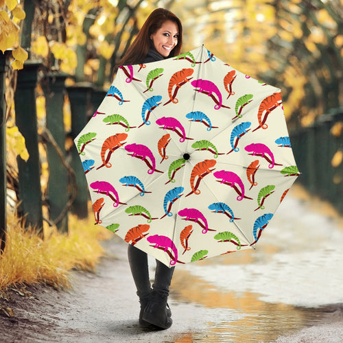 Colorful Chameleon Lizard Pattern Umbrella