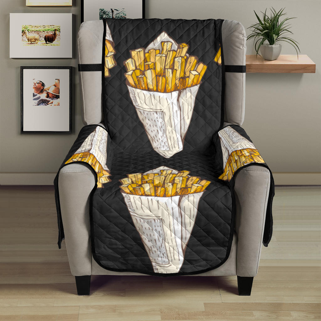 French fries dark background Chair Cover Protector