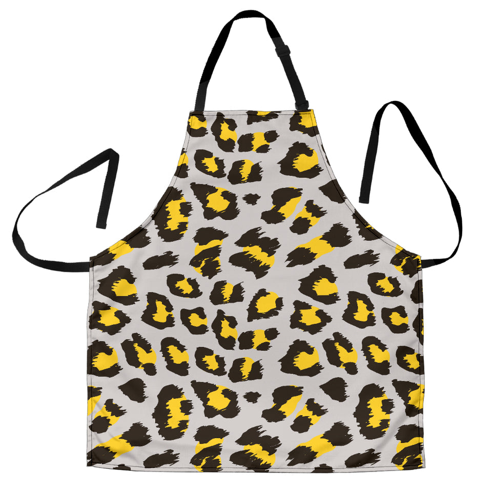 Gray Leopard Print Pattern Adjustable Apron