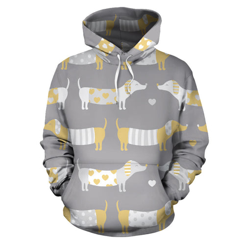 Cute Dachshund Dog Pattern Men Women Pullover Hoodie