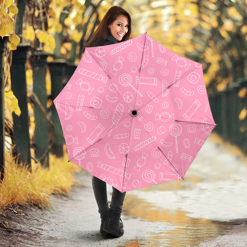 Sweet Candy Pink Background Umbrella
