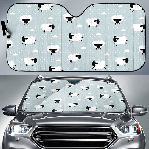 Sheep Polka Dot Cloud Pattern Car Sun Shade