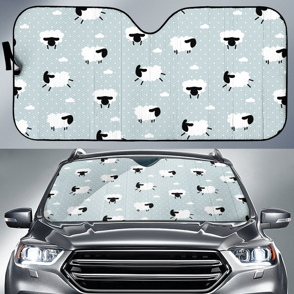 Sheep Polka Dot Cloud Pattern Car Sun Shade
