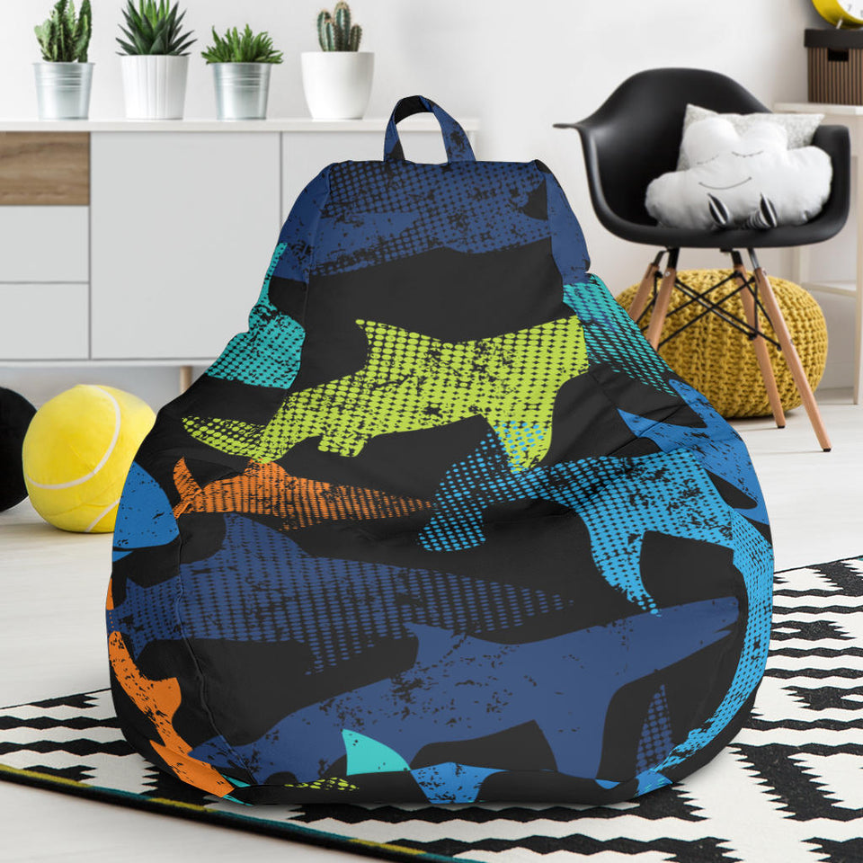 Colorful Shark Bean Bag Cover