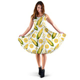 Corn Pattern Print Design 05 Sleeveless Midi Dress