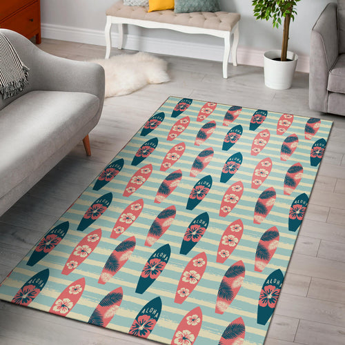 Surfboard Pattern Print Design 02 Area Rug