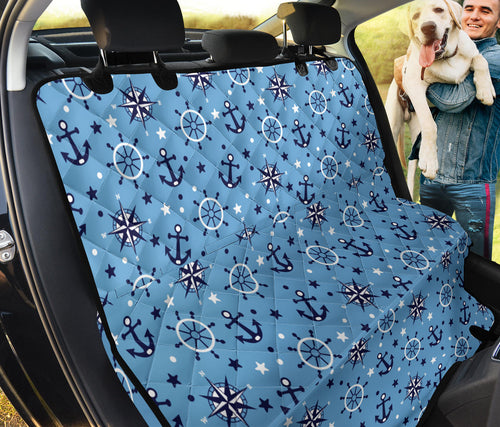 Anchors Rudder Compass Star Nautical Pattern Dog Car Seat Covers
