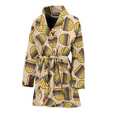 Hamburger Pattern Print Design 01 Women's Bathrobe