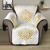 Gold Ornamental lotue waterlily symbol pattern Recliner Cover Protector