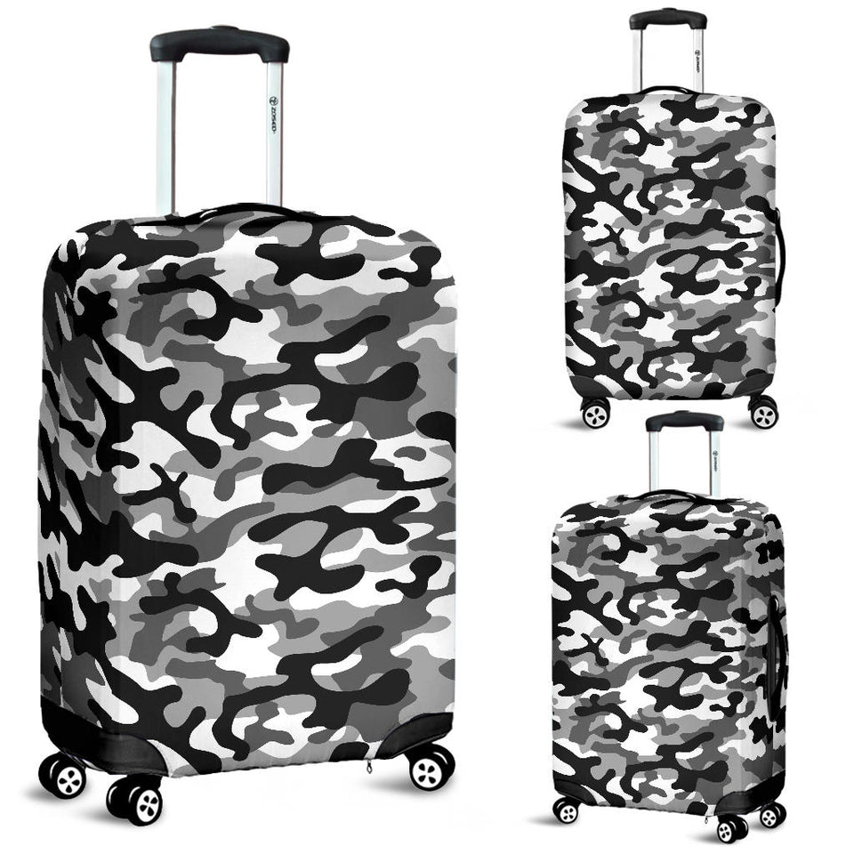 Black White Camo Camouflage Pattern Luggage Covers