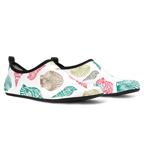 Colorful Shell Pattern Aqua Shoes