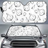 Garlic Pattern Black White Car Sun Shade