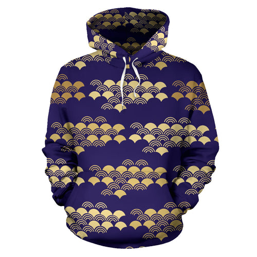 Beautiful Japanese Fan Pattern Men Women Pullover Hoodie