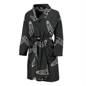 Hand Drawn Boomerang Australian Aboriginal Ornament Men'S Bathrobe