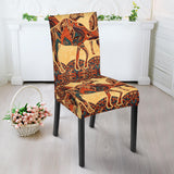 Camel Polynesian Tribal Design Pattern Dining Chair Slipcover