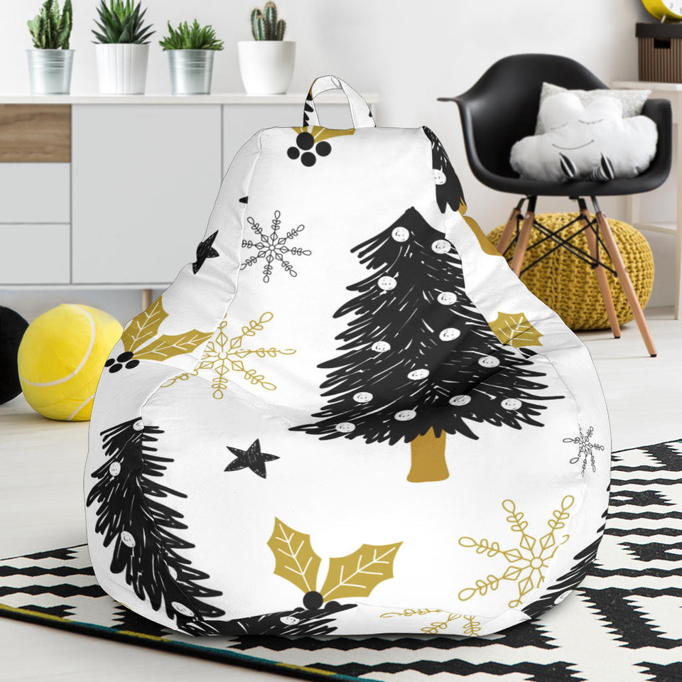 Christmas Tree Holly Snow Star Pattern Bean Bag Cover