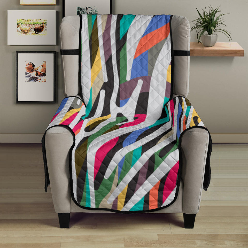 Colorful zebra skin pattern Chair Cover Protector
