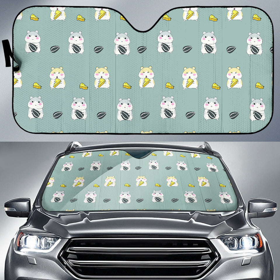 Cute Hamster Cheese Pattern Car Sun Shade