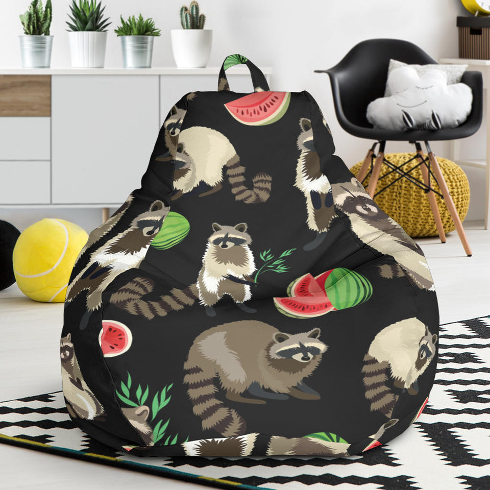 Raccoon Watermelon Pattern Bean Bag Cover