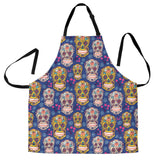Sugar Skull Flower Pattern Adjustable Apron
