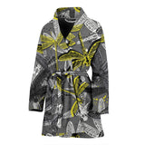 Hand Drawn Dragonfly Pattern Women'S Bathrobe