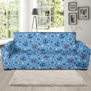Anchors Rudder Compass Star Nautical Pattern Sofa Slipcover