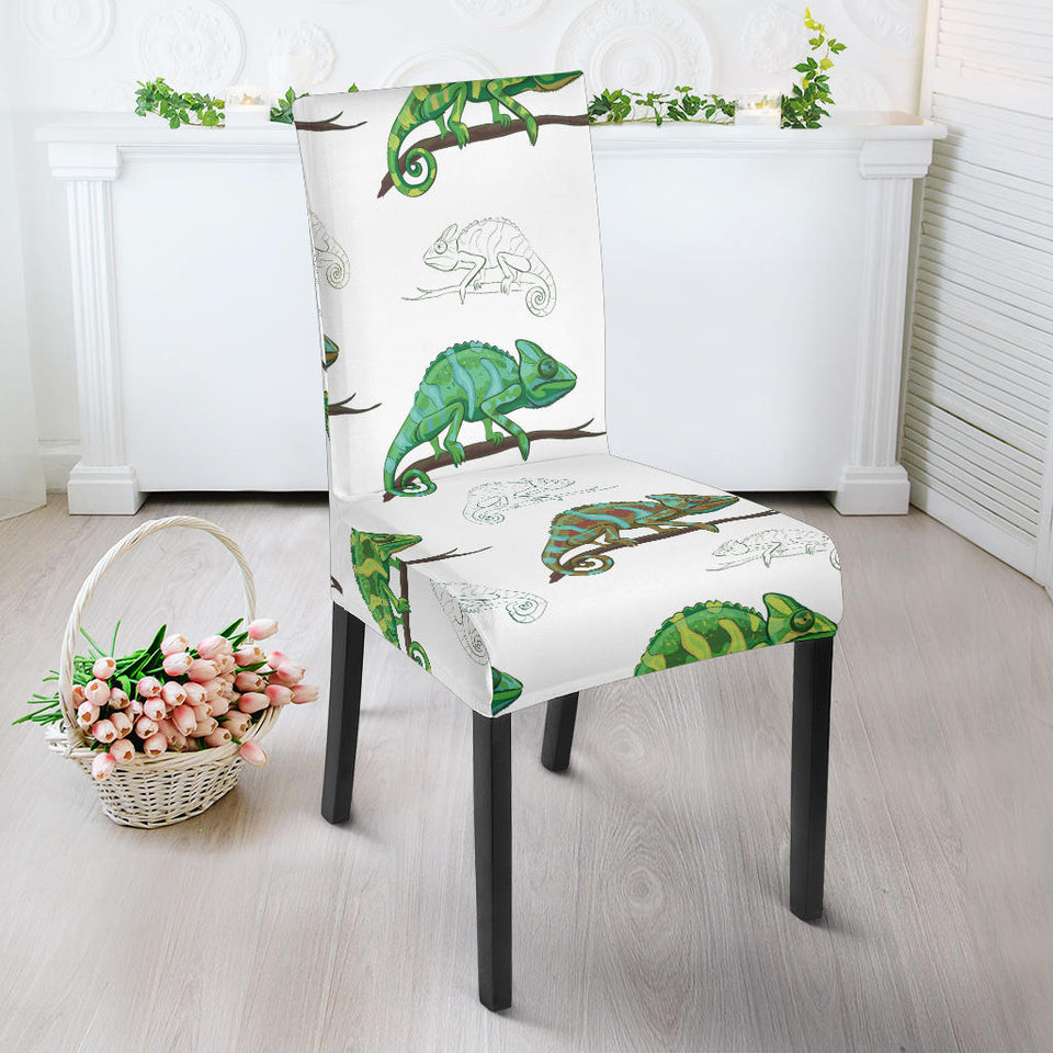 Chameleon Lizard Pattern Dining Chair Slipcover
