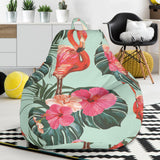 Beautiful Flamingo Tropical Palm Leaves Hibiscus Pateern Background Bean Bag Cover
