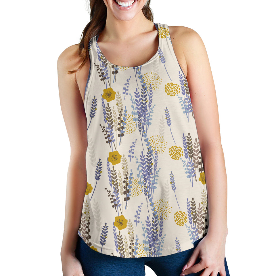 Lavender modern pattern blackground Women Racerback Tank Top