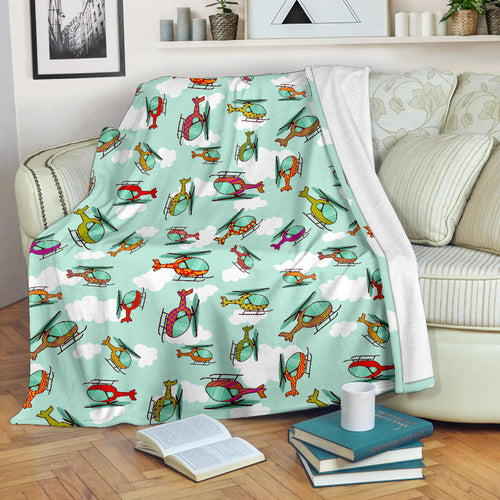 Helicopter Design Pattern Premium Blanket