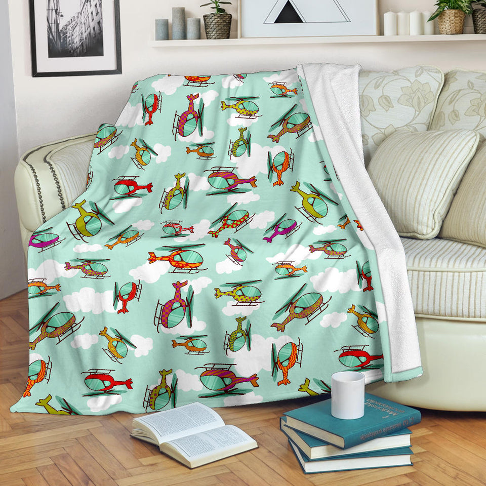 Helicopter Design Pattern Premium Blanket