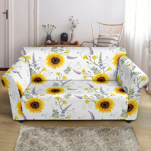 Beautiful Sunflowers Pattern Loveseat Couch Slipcover