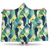 Toucan Tropical Leaves Design Pattern Hooded Blanket