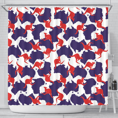 Kangaroo Australian Pattern Shower Curtain Fulfilled In US
