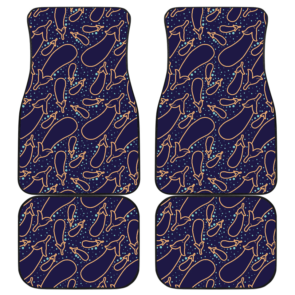 Eggplant Pattern Print Design 04 Front and Back Car Mats