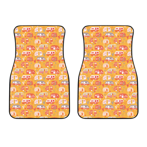 Camper Van Pattern Print Design 04 Front Car Mats