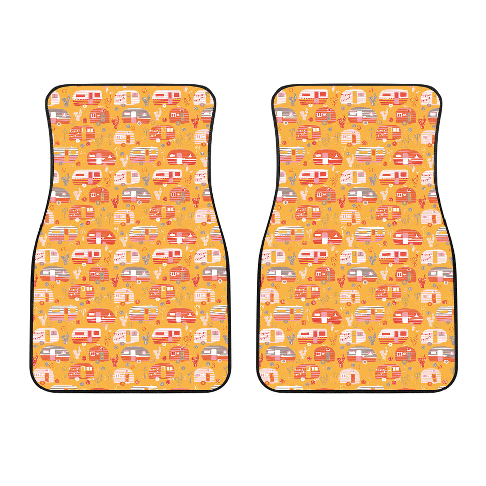 Camper Van Pattern Print Design 04 Front Car Mats