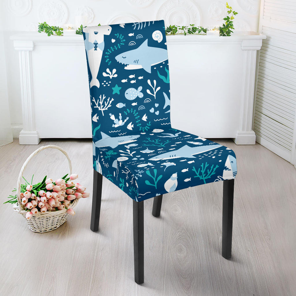 Cute Shark Pattern Dining Chair Slipcover