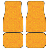 Orange Traditional Indian Element Pattern Front And Back Car Mats