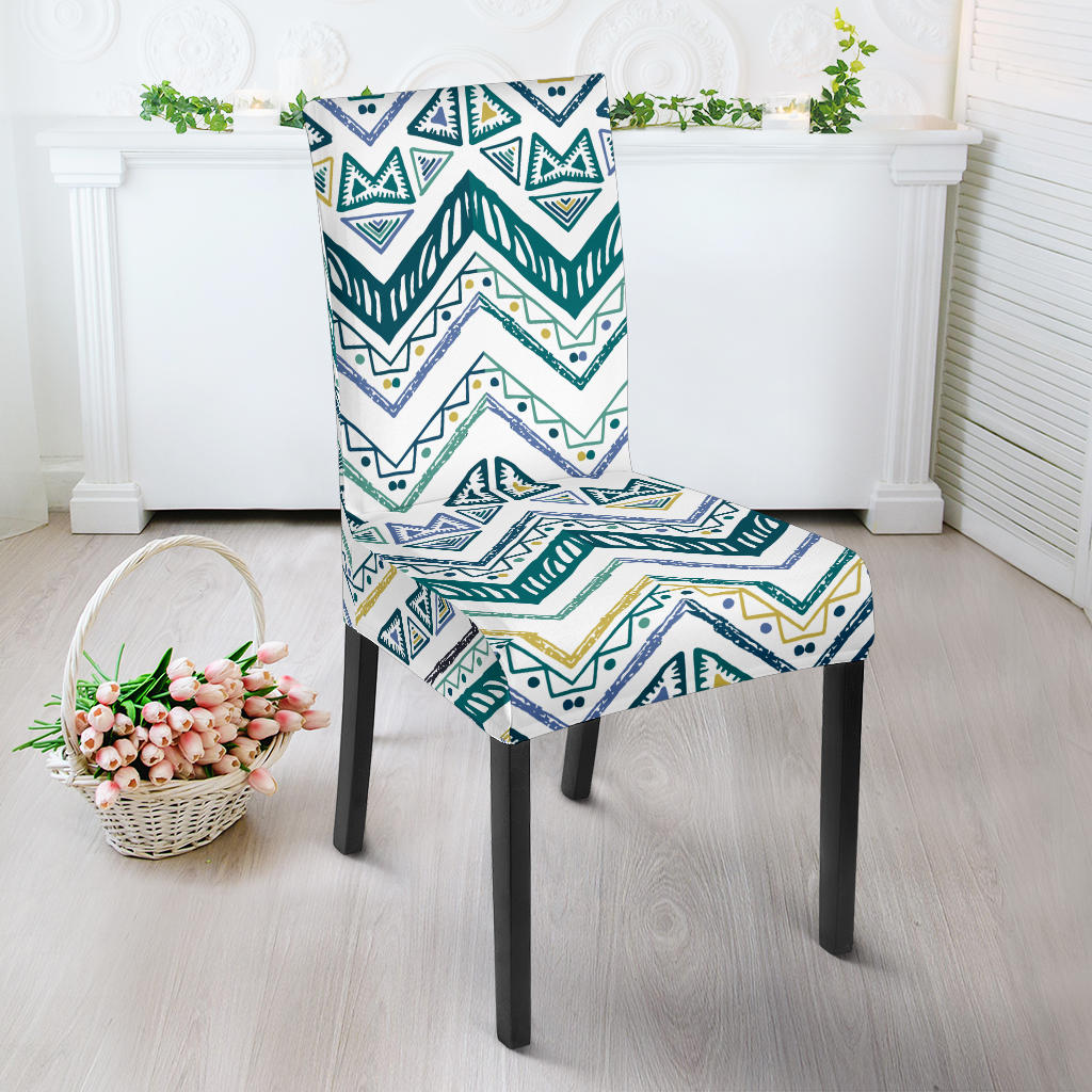 Zigzag  Chevron Paint Design Pattern Dining Chair Slipcover