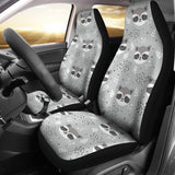 Cute Raccoons Leaves Dot  Universal Fit Car Seat Covers
