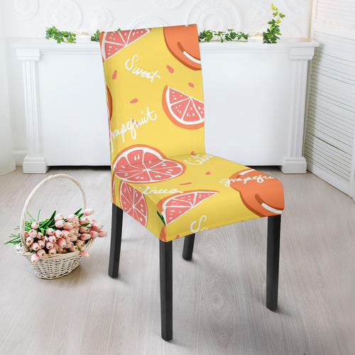 Grapefruit Yellow Background Dining Chair Slipcover