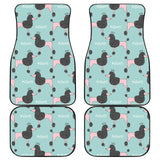 Poodle Dog Green Background Front And Back Car Mats