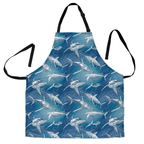 Shark Hand Drawn Adjustable Apron